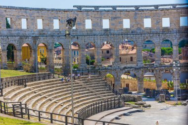 Hırvatistan 'ın Pula kenti Arena' nın iç görünümü
