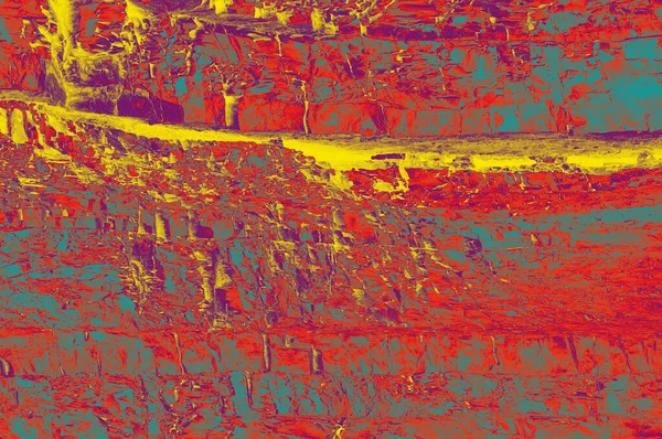 Abstrakte Komposition Für Den Innenraum Grunge Rot Blau Und Gelb — Stockfoto