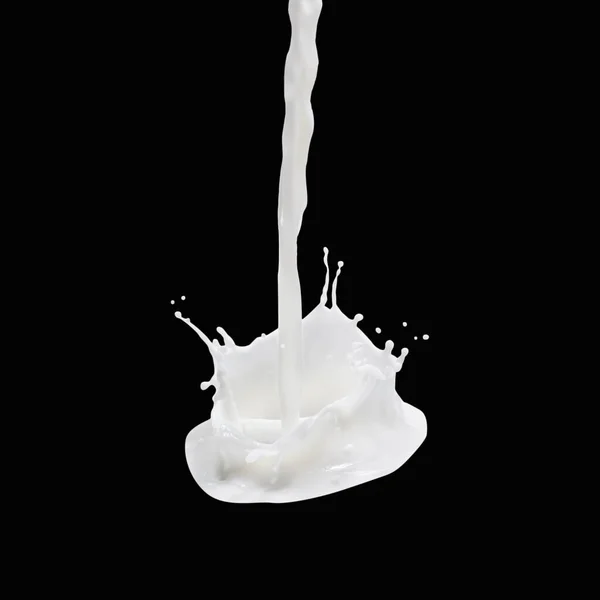 Zblízka Mléčné Skvrny Bílém Pozadí Zavřít Postřik Mléka — Stock fotografie