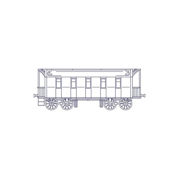 Carro Retro Locomotiva Carro Trem Contorno —  Vetores de Stock