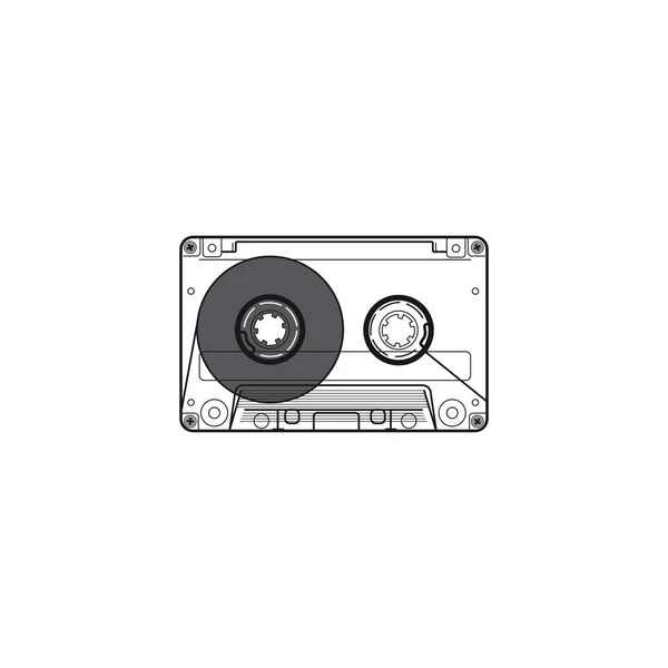 Retro Audio Cassette White Background Cassette Tape Based Illustration Audio — Stock Vector