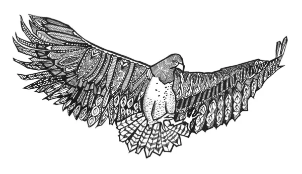 Орел Літає Ілюстрація Білому Тлі — стокове фото