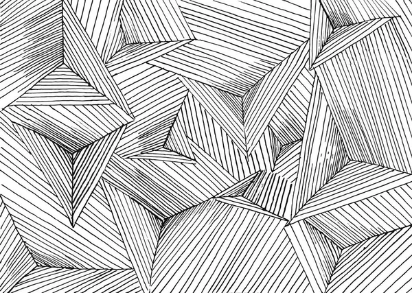 Soyut geometrik siyah beyaz arkaplan. Vektör hattı duvar kağıdı. Tasarım için grafik arkaplan