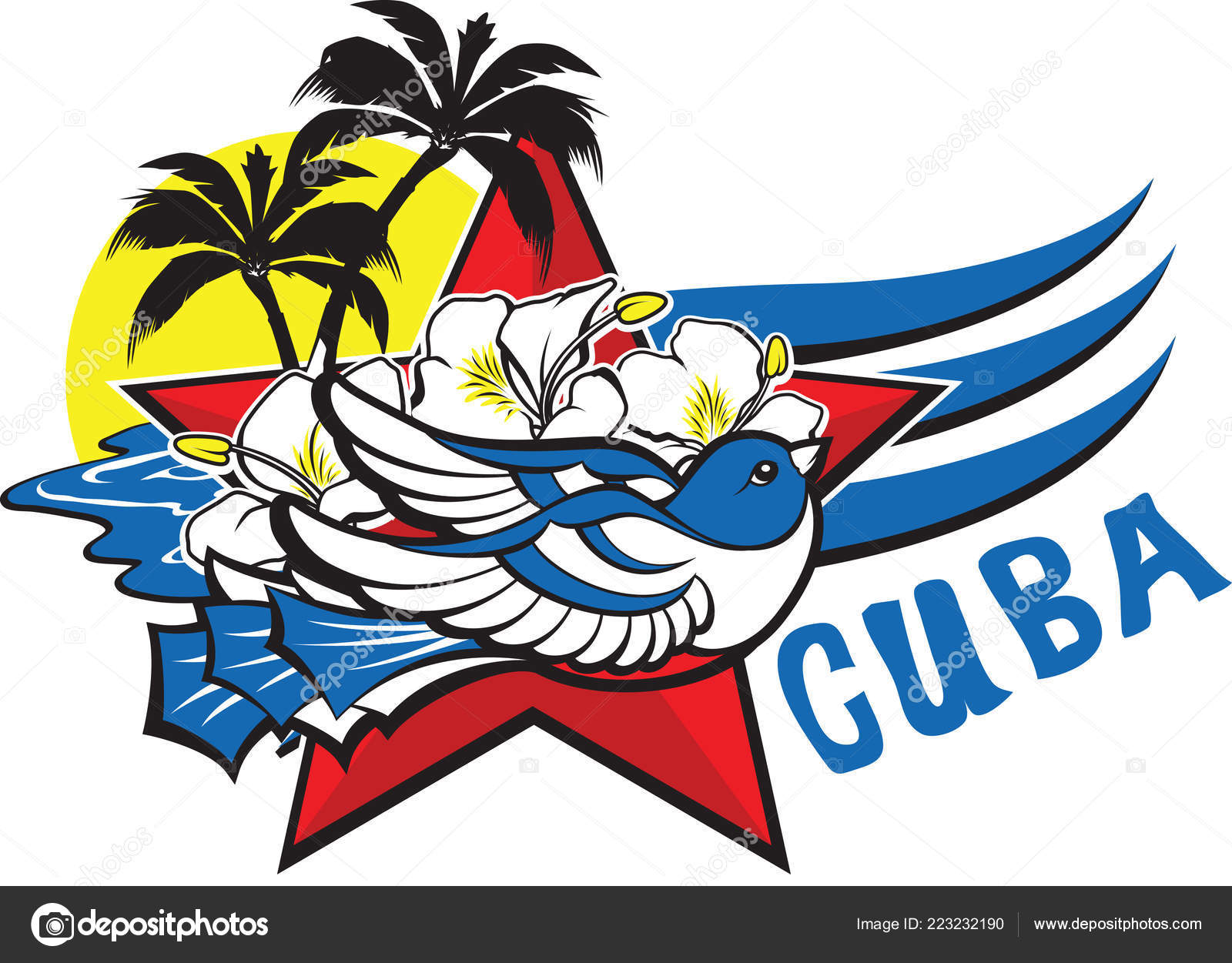 Symbole Liberté Liberté Oiseau Cubain Bleu étoile Rouge