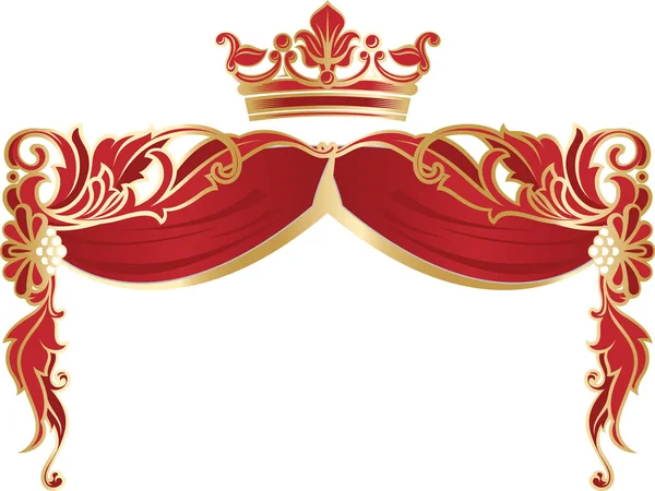 Eleganter Königlicher Rahmen Mit Krone Auf Weißem Hintergrund Vektor — Stockvektor