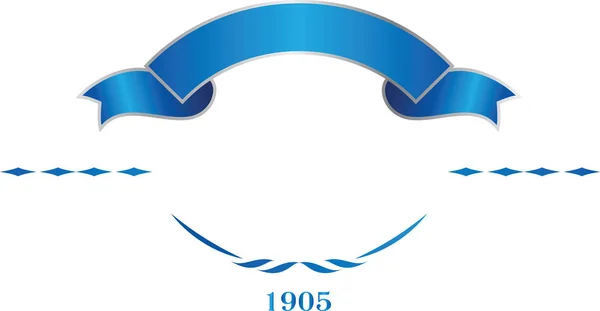 Mavi Gümüş Zarif Şerit Afiş Vektör Logo Şablonu Tasarımınız Için — Stok Vektör