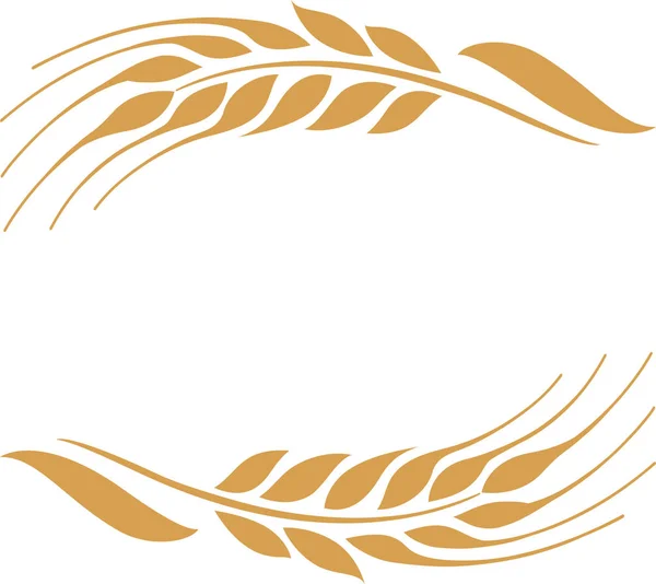 Oreilles de blé mûr doré cadre, bordure ou élément d'angle . — Image vectorielle
