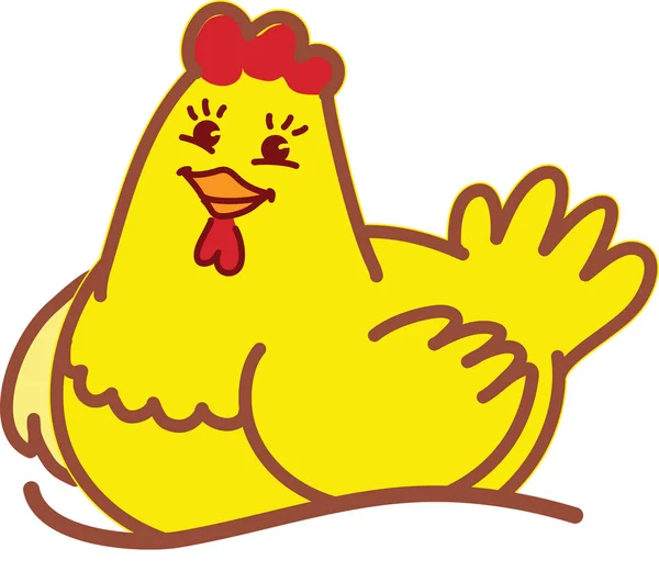 Hen poulet logo ou icône vecteur modèle . — Image vectorielle