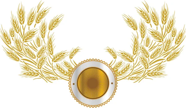 Векторная иллюстрация нескольких спелых колосьев пшеницы в виде иконки или логотипа ele — стоковый вектор