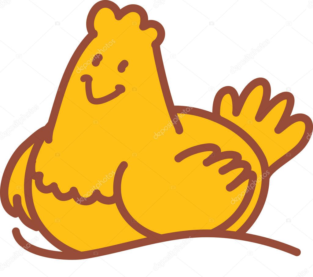 Hen chicken logo or icon vector template.