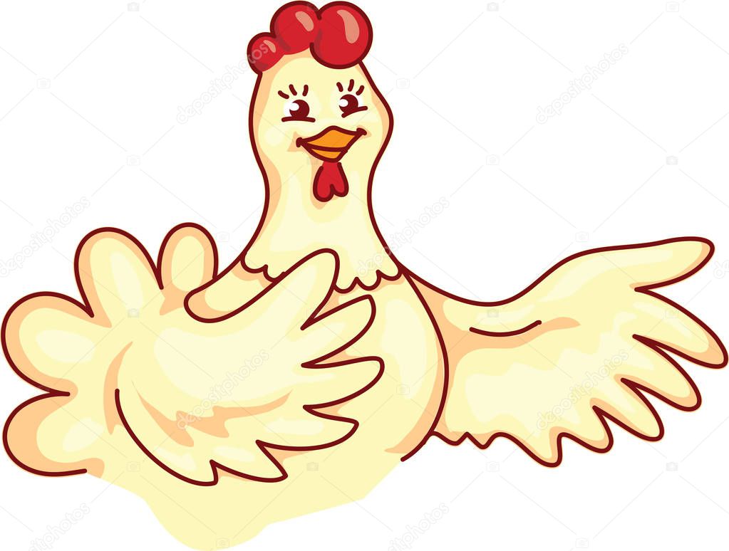 Hen chicken logo or icon vector template.
