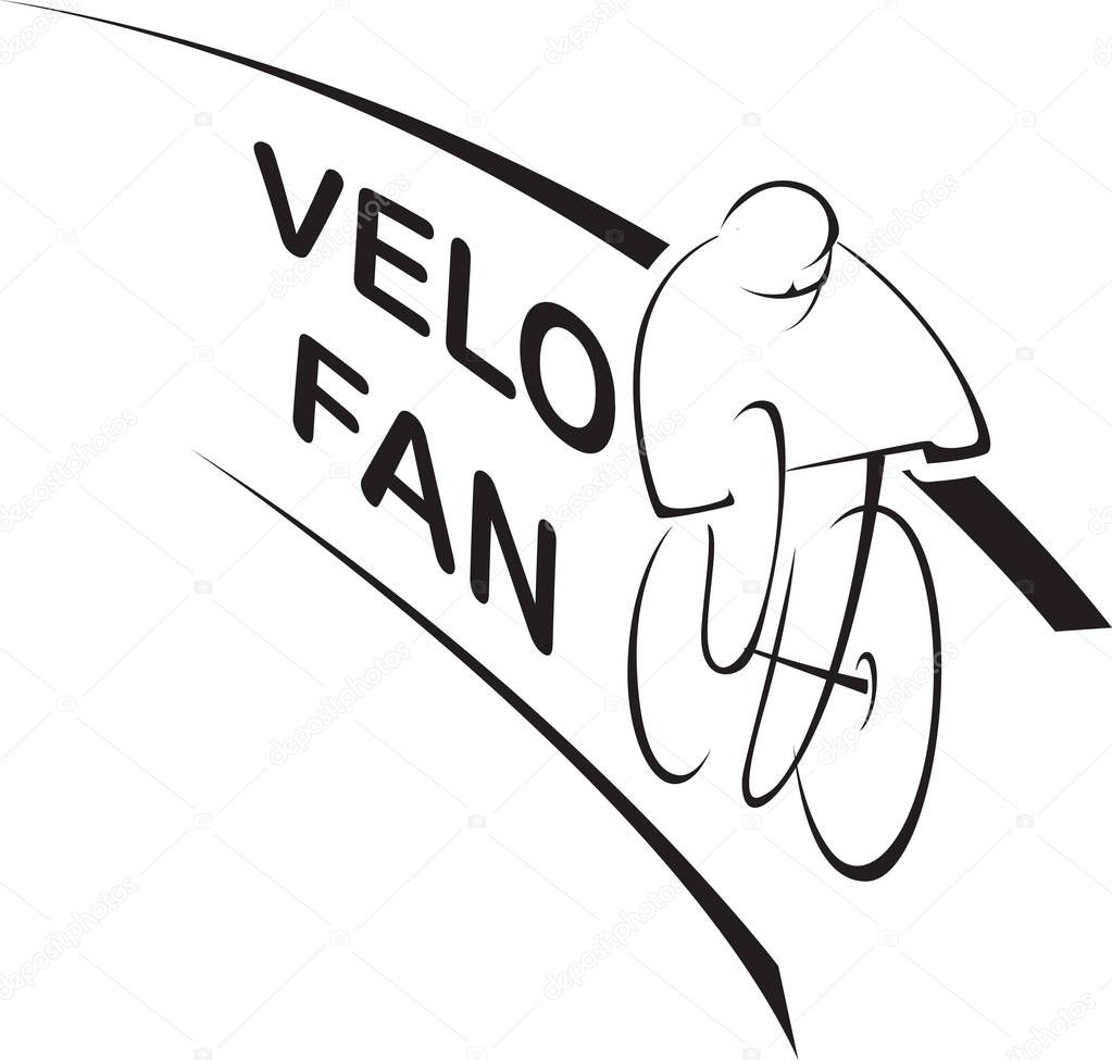 Cyclist icon logo template.