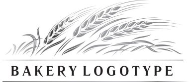 Buğday kulakları ile Fırın logo şablonu.