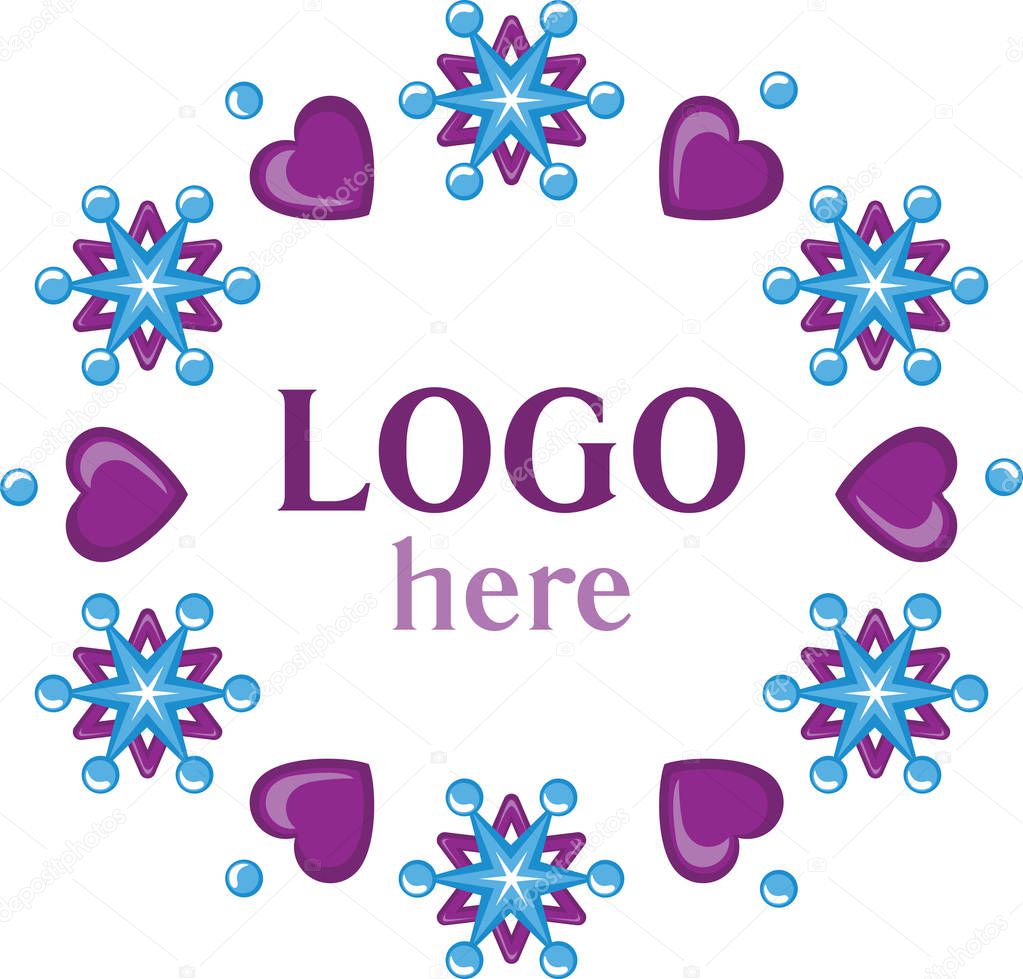 Snowflakes winter frozen products vector logo icon template.