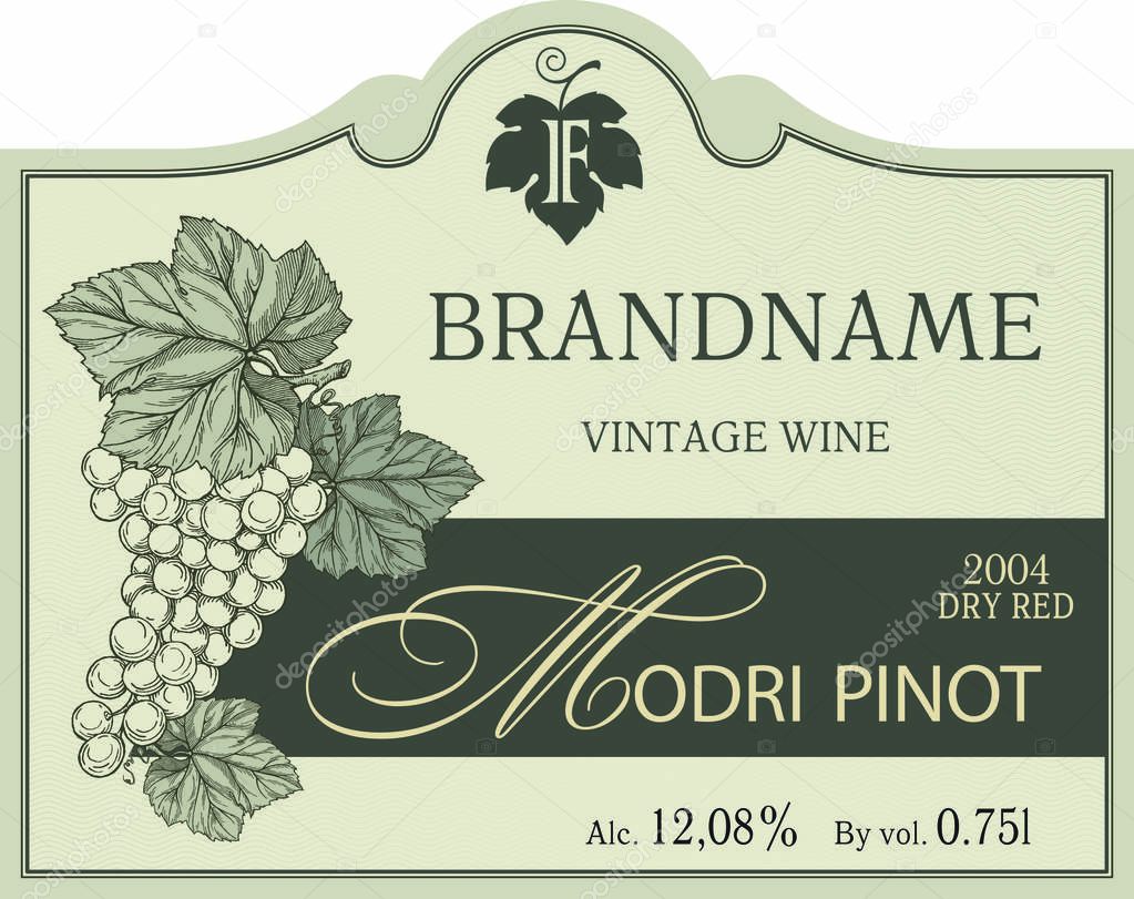 Vintage wine label template.