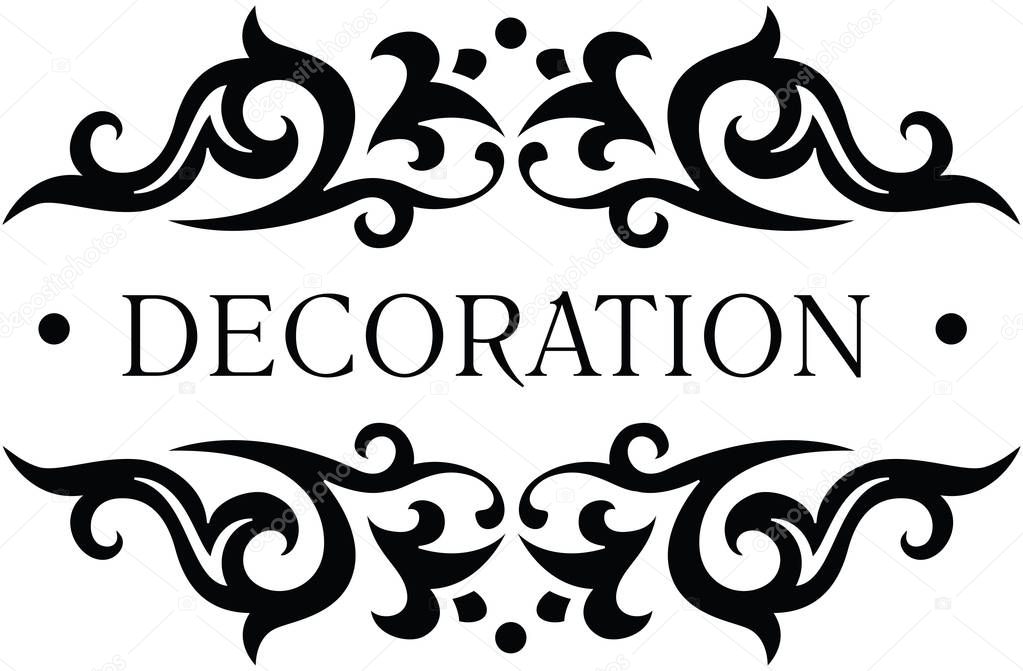 Elegant decoration element with floral pattern for invitations, 