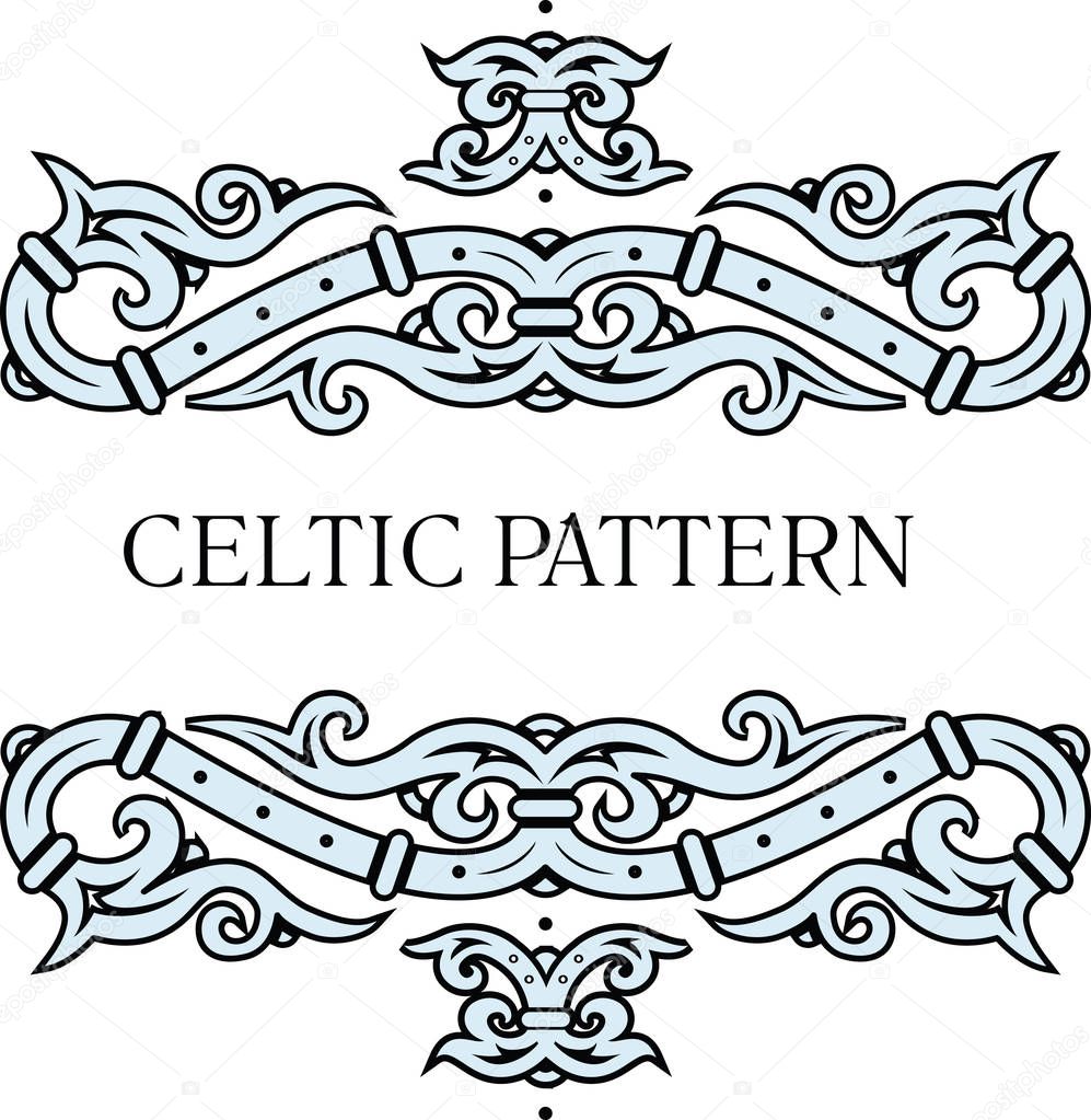 Celtic pattern ornament decoration design element.