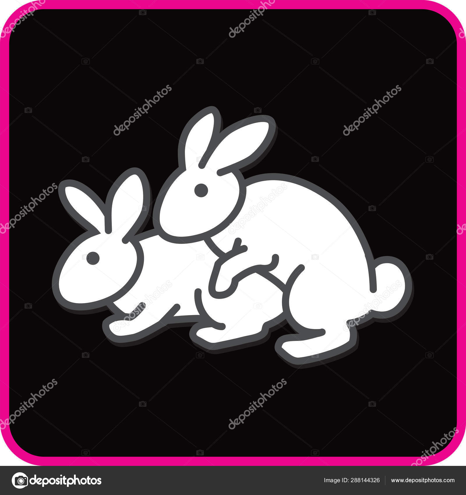 Two rabbits have sex Stock Vector Image by ©Hillway #288144326