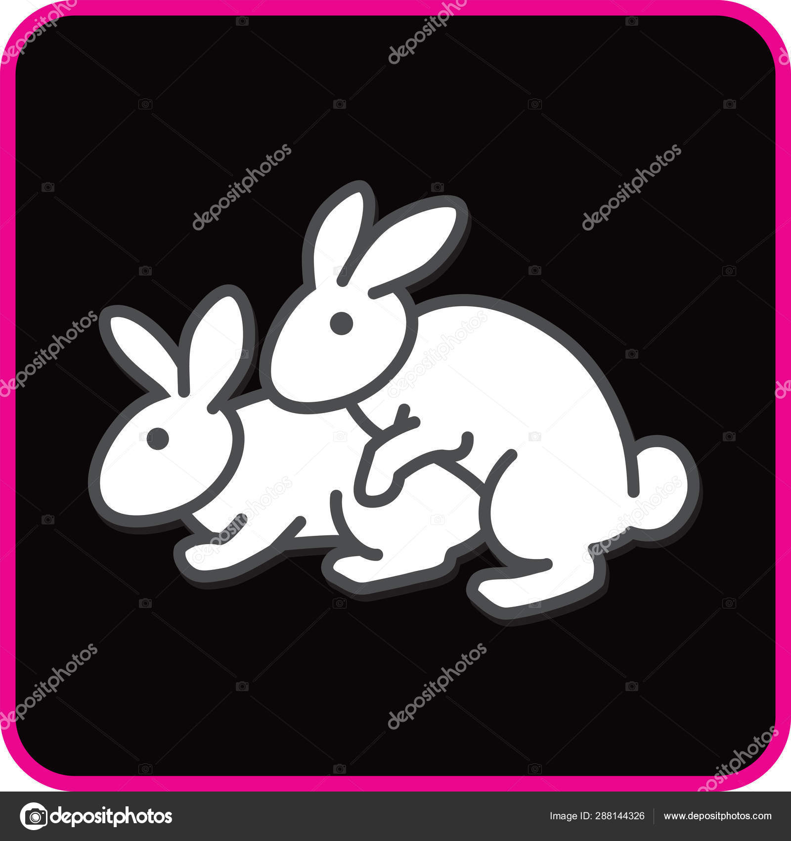 Two rabbits have sex Stock Vector by ©Hillway 288144326 picture