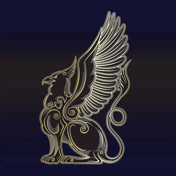 Μυθικό πλάσμα δύναμη και δύναμη σύμβολο αετός διάνυσμα — Διανυσματικό Αρχείο