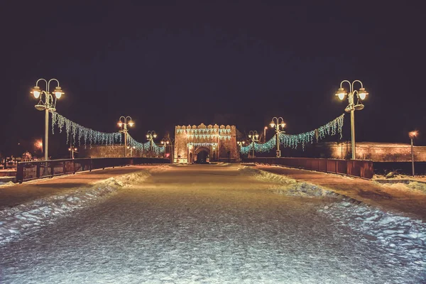 Городская Крепость Рождественские Украшения — стоковое фото