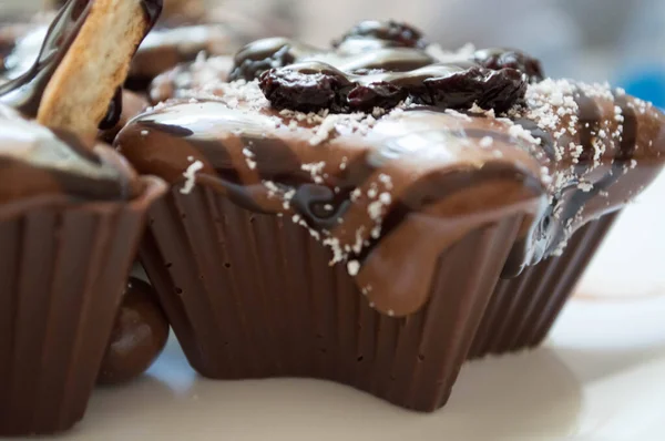 Chokladmousse Chokladmuggar — Stockfoto