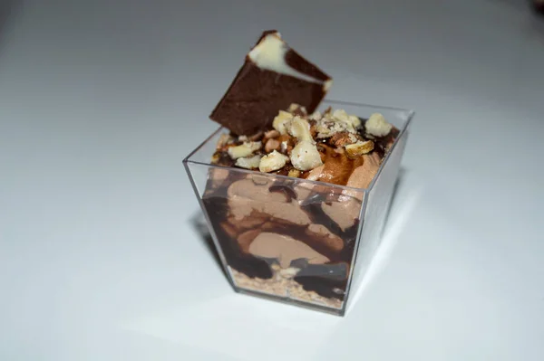 Mousse Chocolate Vidro — Fotografia de Stock