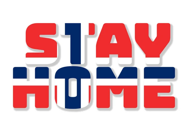 Message Stay Home National Flag Isolated White Background Capital Letters — Stock Photo, Image