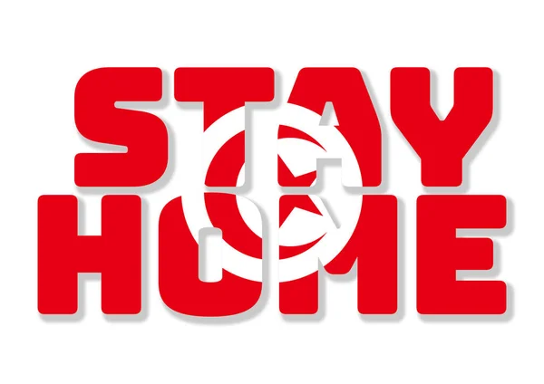 Message Stay Home National Flag Isolated White Background Capital Letters — Stock Photo, Image