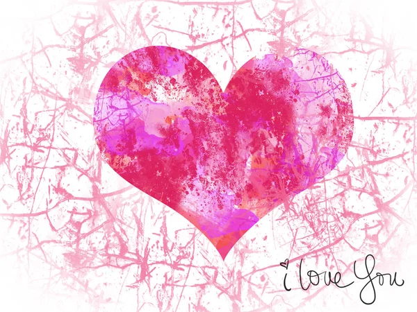 Saint Valentin Fond Abstrait Avec Coeur Rose — Photo