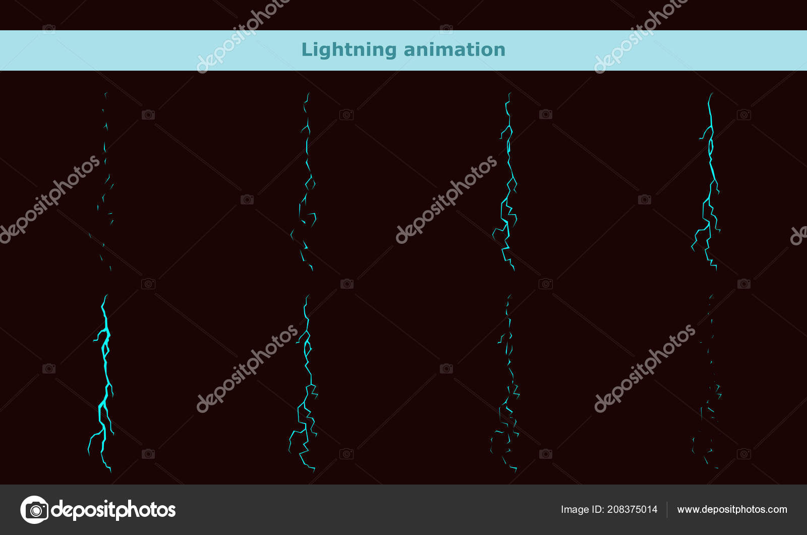 Vector lightning animation frames for cartoon game Stock Vector Image by  ©megavic93 #208375014