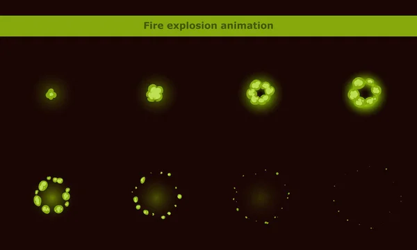 Yeşil duman animasyon kareleri için çizgi film oyunu