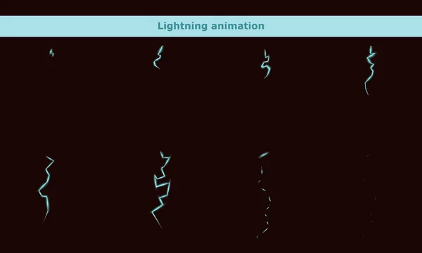yıldırım animasyon kareleri çizgi film oyun için vektör