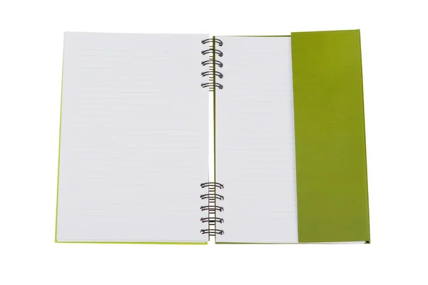 Geöffnetes Notizbuch Isoliert Auf Weißem Hintergrund Mit Clipping Pfad Attrappe — Stockfoto
