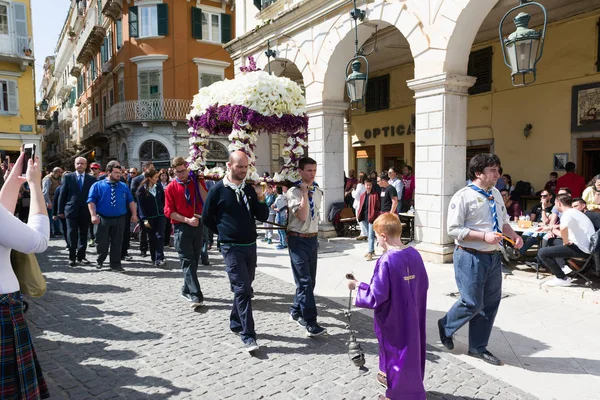 Corfu Grécia Abril 2018 Procissões Epitáficas Sexta Feira Santa Corfu — Fotografia de Stock