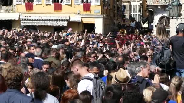 希腊科孚 2018年4月7日 爱乐乐团音乐家在科孚复活节节日庆祝活动中演奏 — 图库视频影像