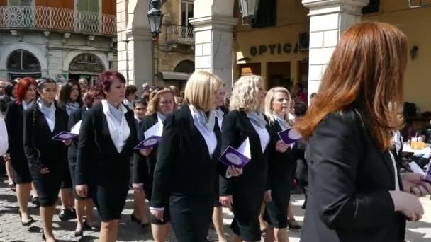 Corfu Grecia Aprile 2018 Processioni Epitaffiali Del Venerdì Santo Corfù — Video Stock