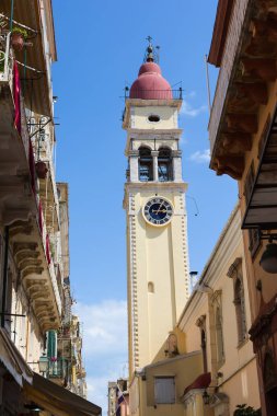 Çan kulesi Saint Spyridon Kilisesi, Korfu, Corfu Island, Yunanistan