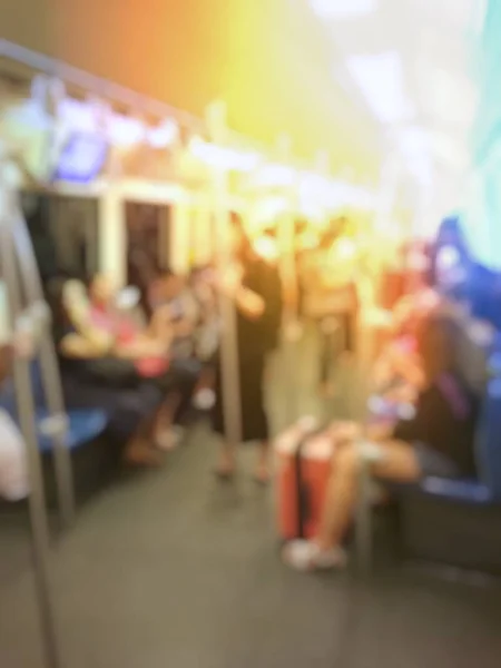 Niewyraźne Ludzi Pociągu Koncepcja Podróży Metra — Zdjęcie stockowe