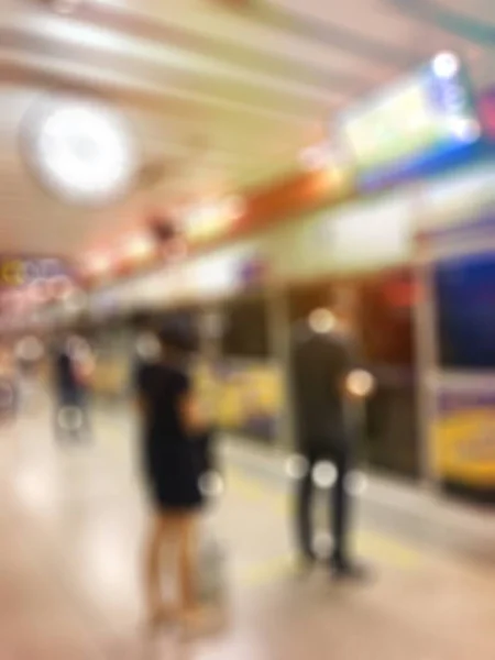 Blurred People Railway Station Travel Concept — Stock Photo, Image