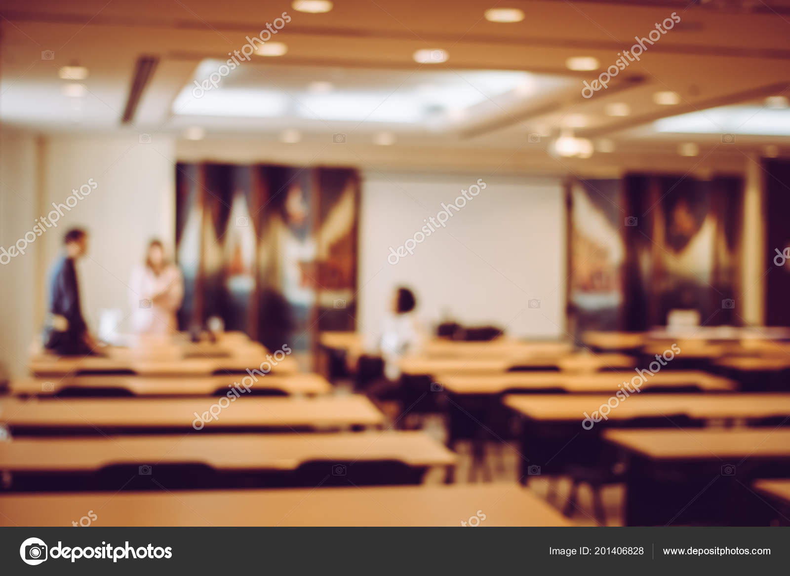 Abstract Background Blurred Image Modern Conference Room