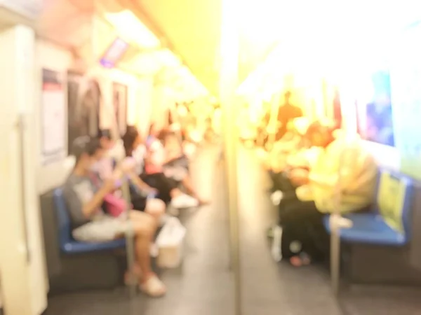 Pessoas Desfocadas Comboio Conceito Viagem Metrô — Fotografia de Stock