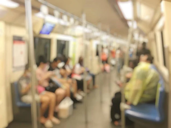 Gente Borrosa Tren Concepto Viaje Metro — Foto de Stock