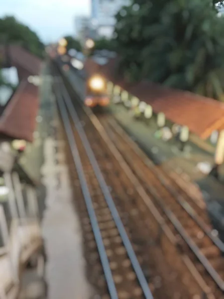 Vintage Railway Station Blurred Background — стоковое фото