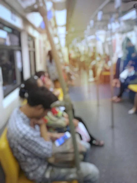 Blurred people in train. Travel concept