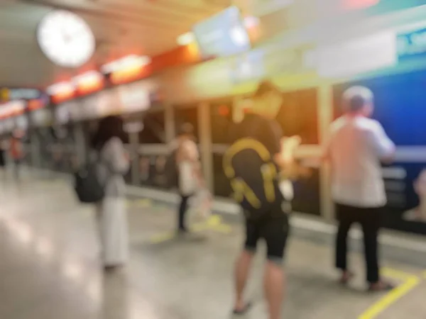 Blurred Image People Airport Hall Waiting Flight — Stock Photo, Image