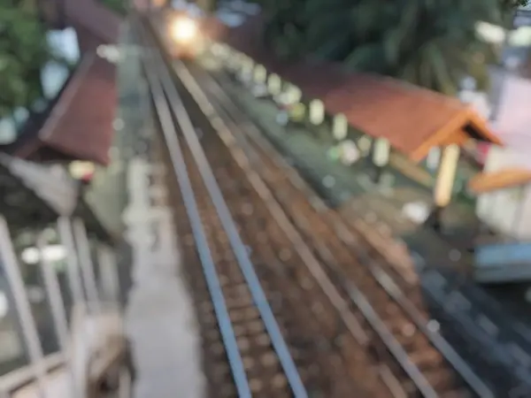 Vintage Estação Ferroviária Borrada Fundo — Fotografia de Stock