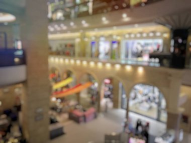 Grup alışveriş insan bulanık görüntü. Alışveriş kavramı.