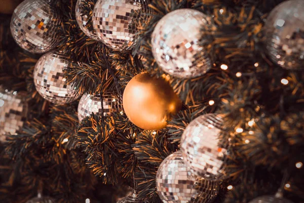 Rozmazaný Obraz Vánoční Dekorace Vánoční Strom Kopií Prostoru Světle Boken — Stock fotografie