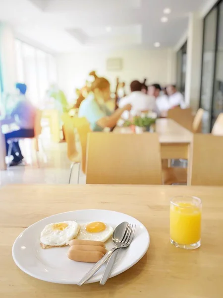 Concepto Comida Rápida Comer Gente Borrosa Color Tono Vintage — Foto de Stock